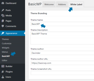 Change Astra theme & plugin name using White Label feature
